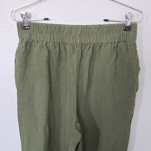 Madewell | Olive Green Linen Blend Pants Size Small Tall